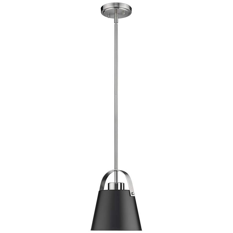 Image 5 Z-Studio 8" Wide Brushed Nickel and Matte Black Mini Pendant more views
