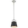 6_Z-Studio 8" Wide Brushed Nickel and Matte Black Mini Pendant more views