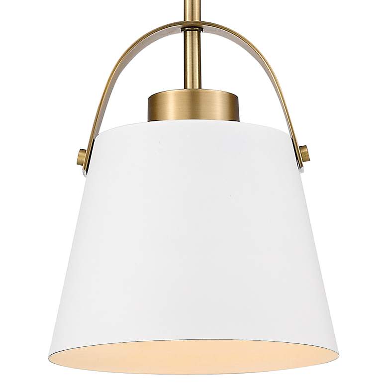 Image 2 Z-Studio 8" Wide Heritage Brass Conical Mini Pendant more views