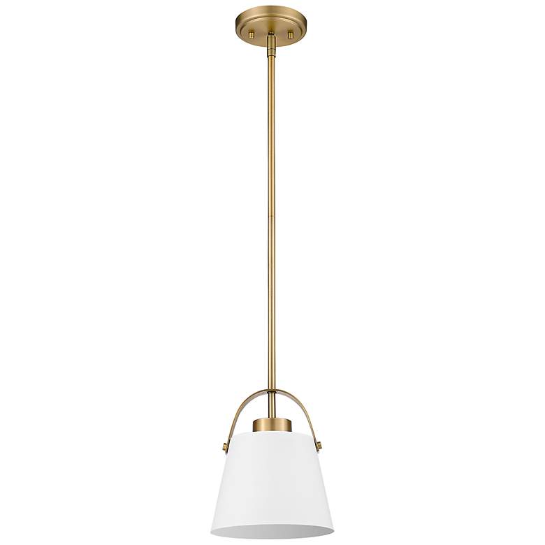 Image 3 Z-Studio 8" Wide Heritage Brass Conical Mini Pendant more views