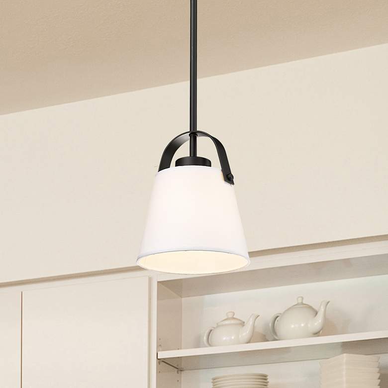 Image 1 Z-Studio 8" Wide Matte Black Mini Pendant