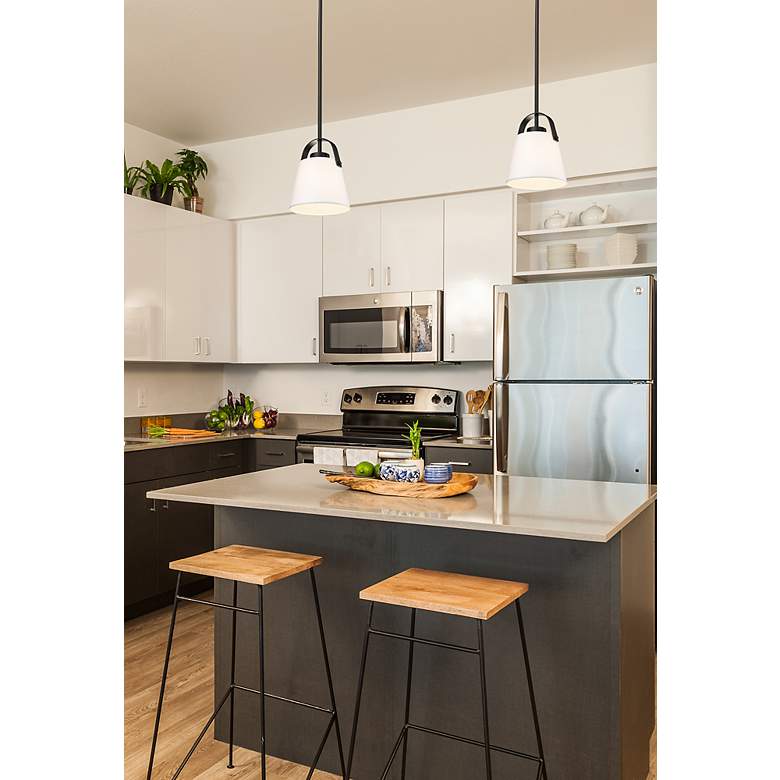Image 4 Z-Studio 8" Wide Matte Black Mini Pendant more views