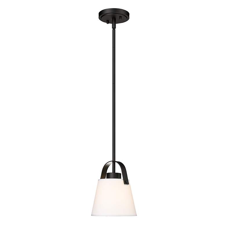 Image 5 Z-Studio 8" Wide Matte Black Mini Pendant more views