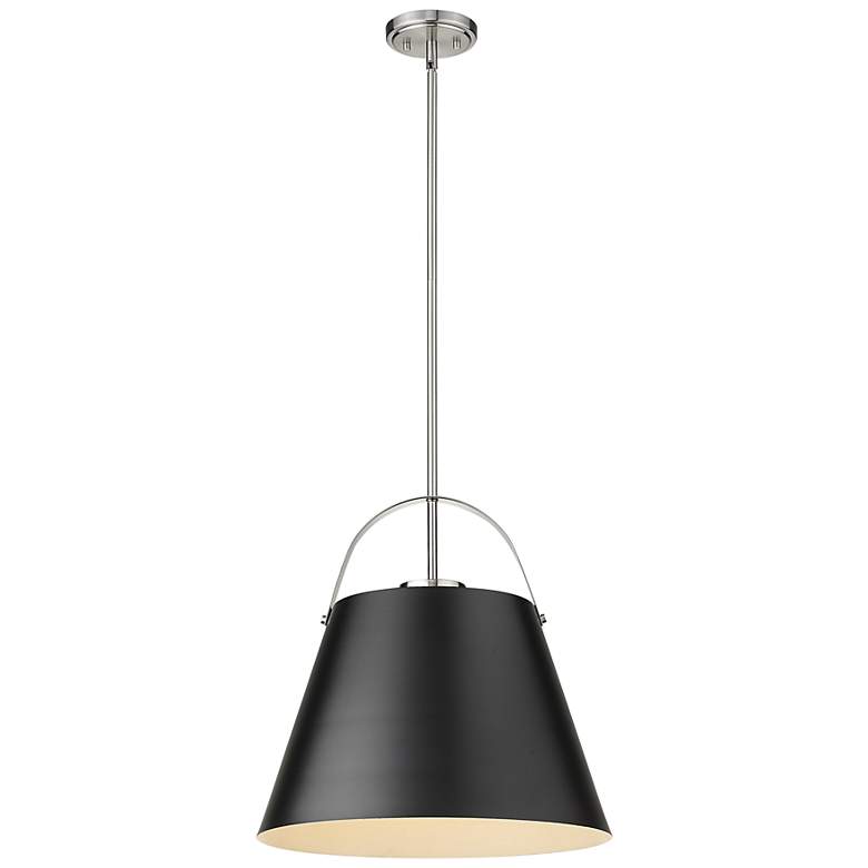 Z-Studio by Z-Lite Matte Black + Brushed Nickel 18 inch 1 Light Pendant ...