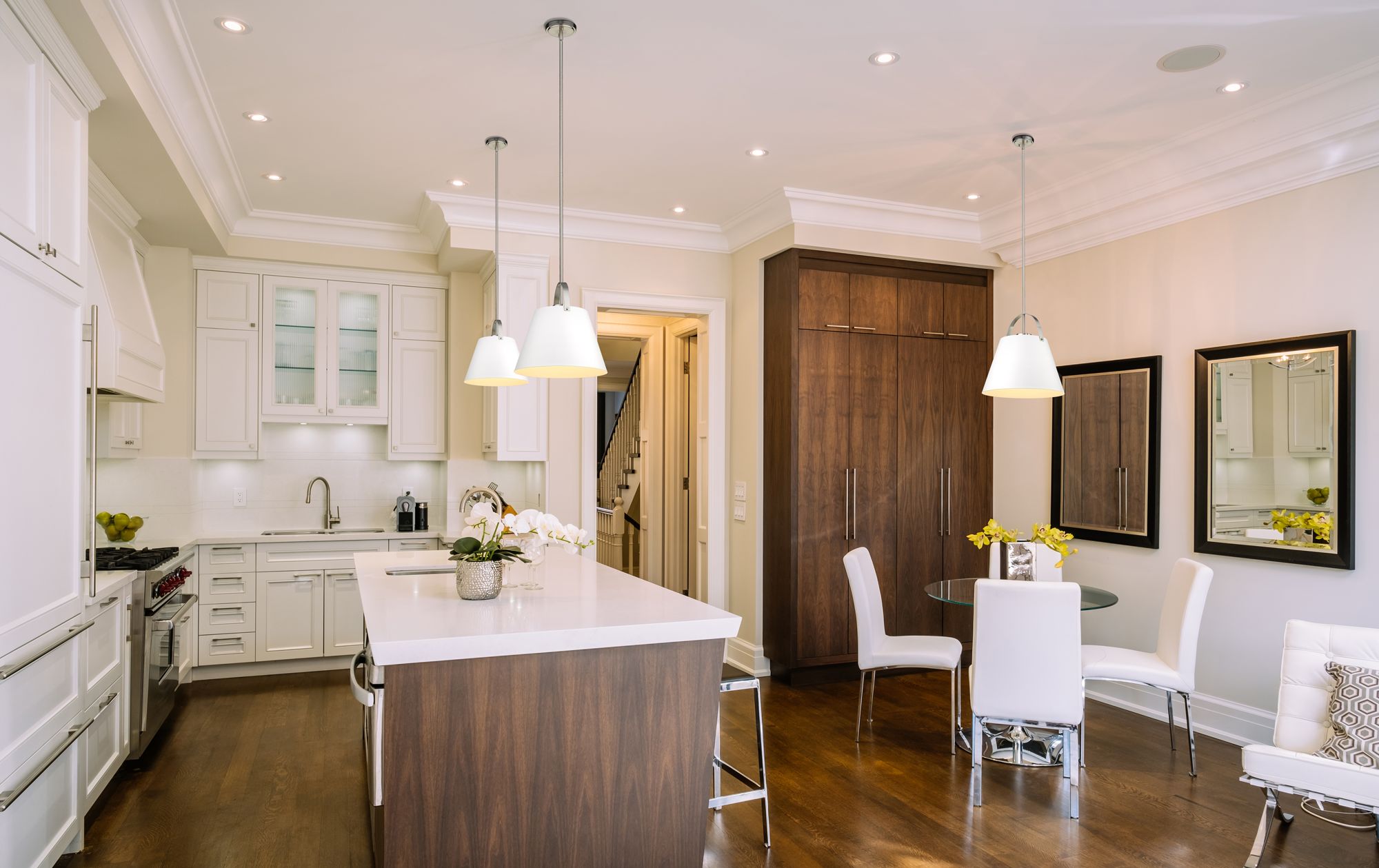 Image 2 Z-Studio by Z-Lite Matte White + Brushed Nickel 18 inch 1 Light Pendant more views