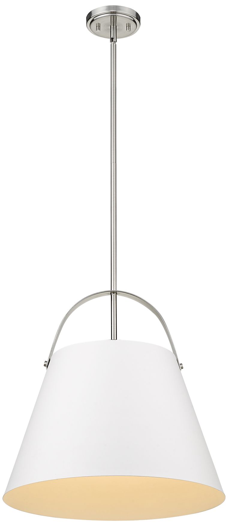 Image 5 Z-Studio by Z-Lite Matte White + Brushed Nickel 18 inch 1 Light Pendant more views