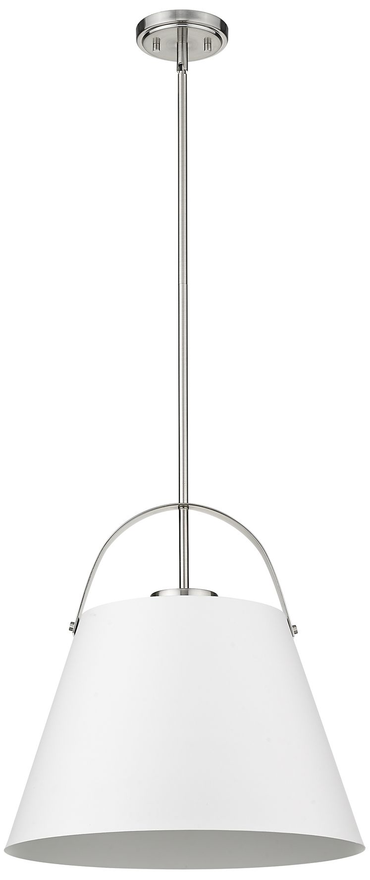 Image 7 Z-Studio by Z-Lite Matte White + Brushed Nickel 18 inch 1 Light Pendant more views