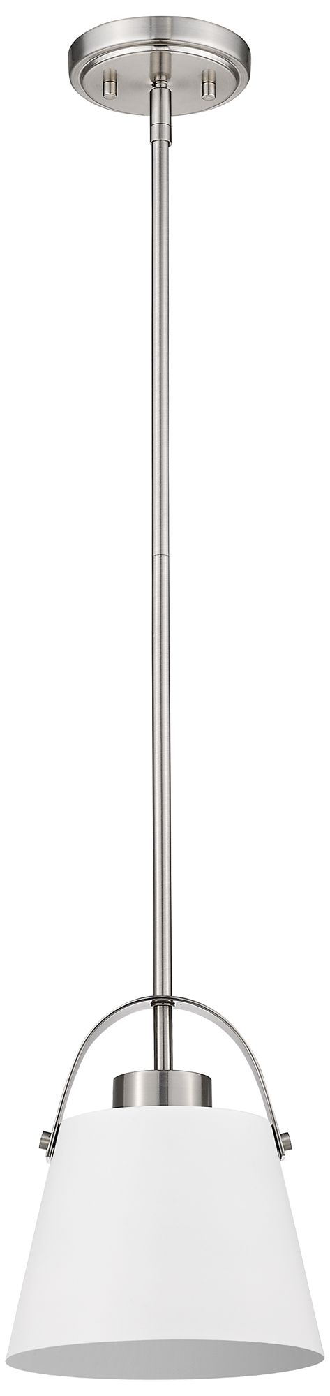 Image 6 Z-Studio by Z-Lite Matte White + Brushed Nickel 8 inch 1 Light Mini Pendant more views