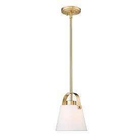 Image5 of Z-Studio Linen Pendant by Z-Lite Heritage Brass 1 Light Mini Pendant more views