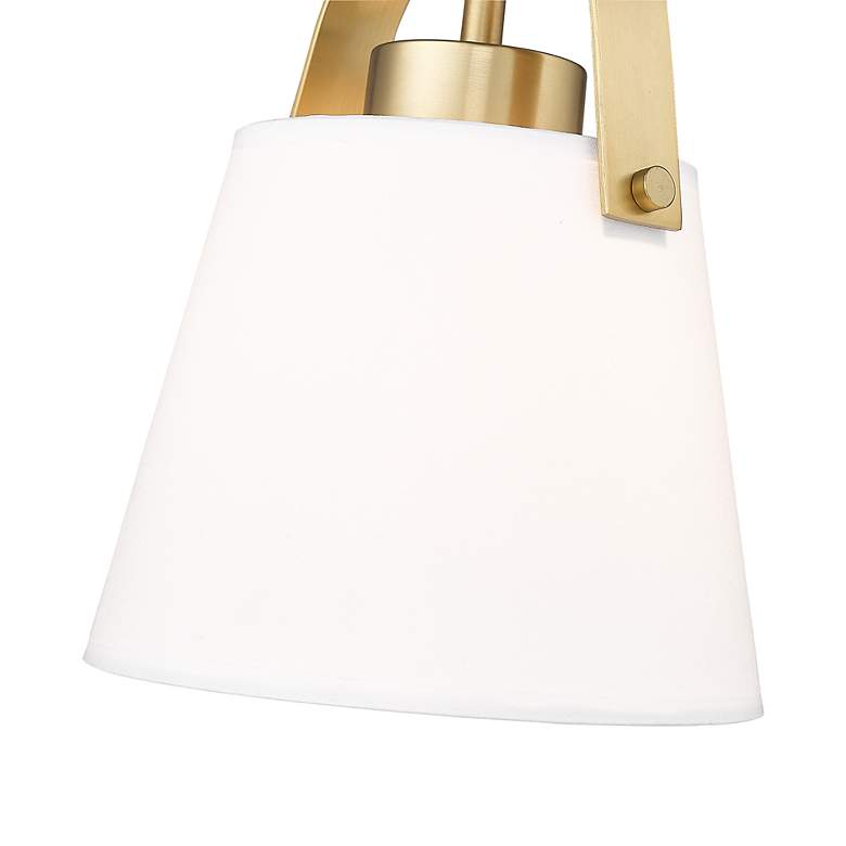 Image 7 Z-Studio Linen Pendant by Z-Lite Heritage Brass 1 Light Mini Pendant more views