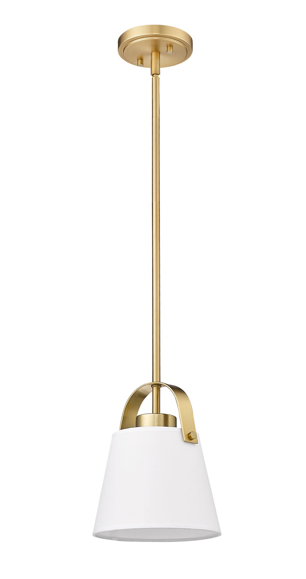 Z-Studio Linen Pendant by Z-Lite Heritage Brass 1 Light Mini Pendant