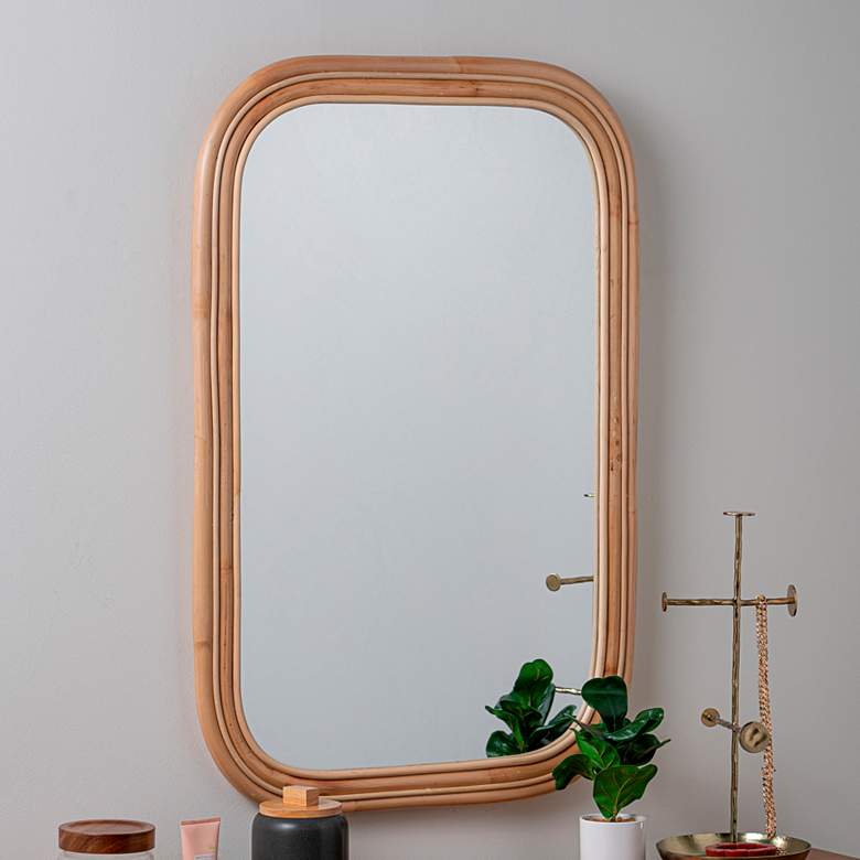 Image 1 Zabel Natural 24 1/2 inch x 36 1/4 inch Rectangular Wall Mirror