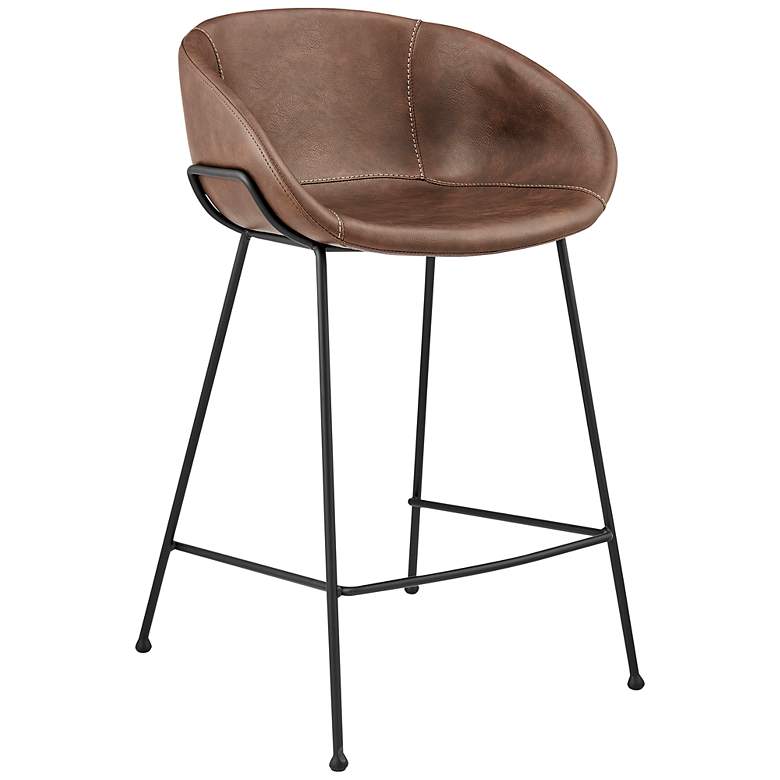 Image 1 Zach 25 1/2" Brown Leatherette Counter Stool