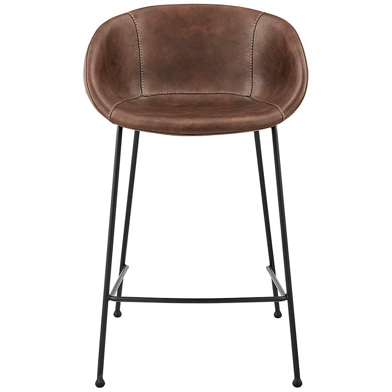 Image 4 Zach 25 1/2" Brown Leatherette Counter Stool more views