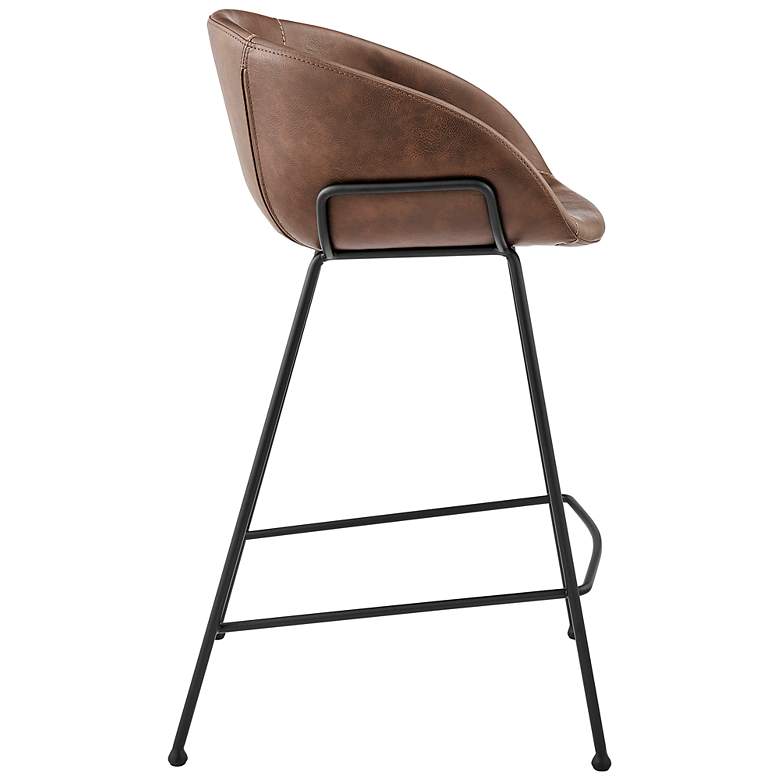 Image 5 Zach 25 1/2" Brown Leatherette Counter Stool more views
