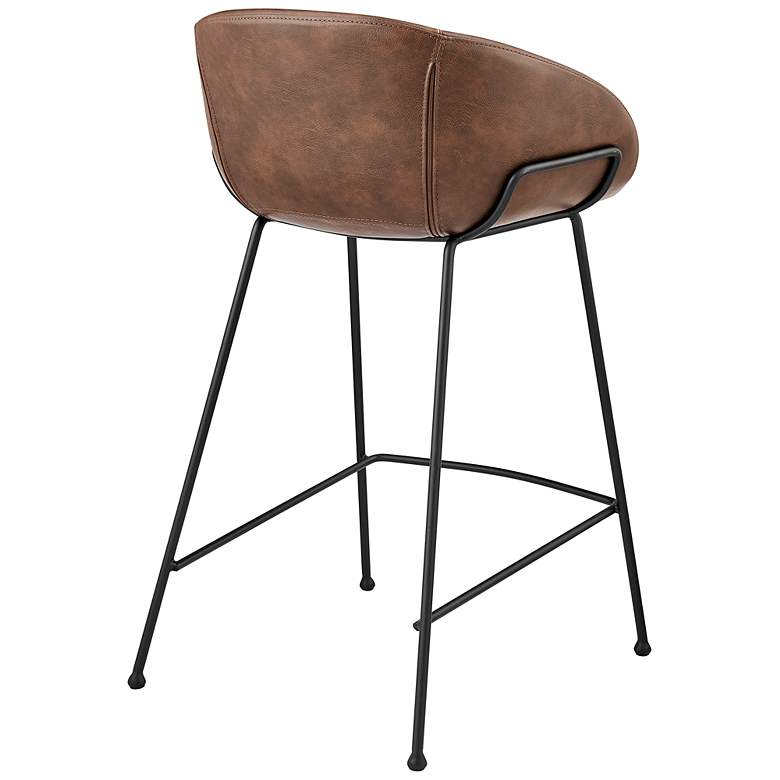 Image 6 Zach 25 1/2" Brown Leatherette Counter Stool more views