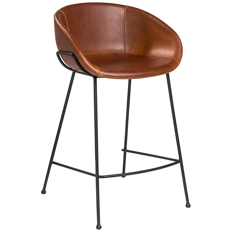 Image 1 Zach 25 1/2 inch Dark Brown Leatherette Counter Stool