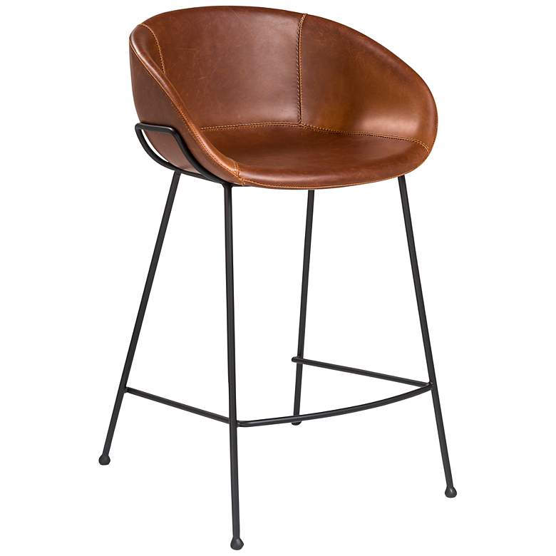 Image 1 Zach 25 1/2" Dark Brown Leatherette Counter Stool