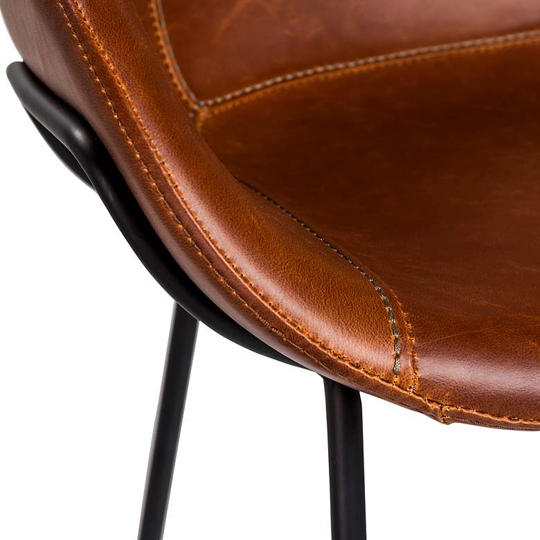 Image 2 Zach 25 1/2 inch Dark Brown Leatherette Counter Stool more views
