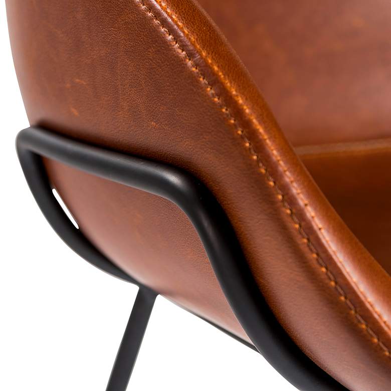 Image 5 Zach 25 1/2 inch Dark Brown Leatherette Counter Stool more views