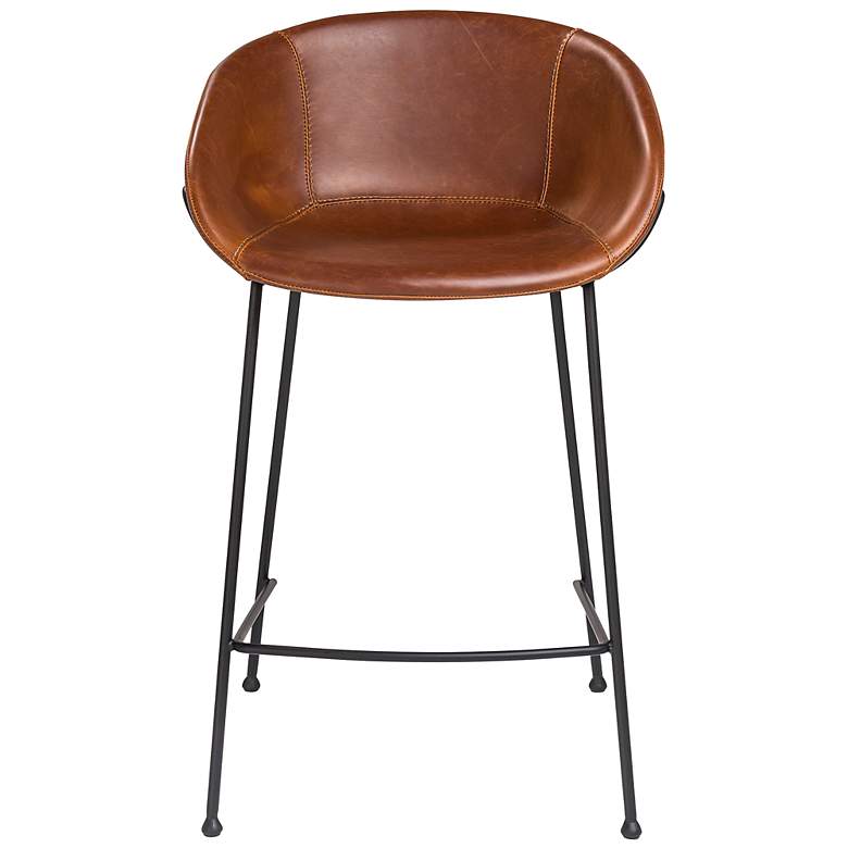 Image 7 Zach 25 1/2" Dark Brown Leatherette Counter Stool more views