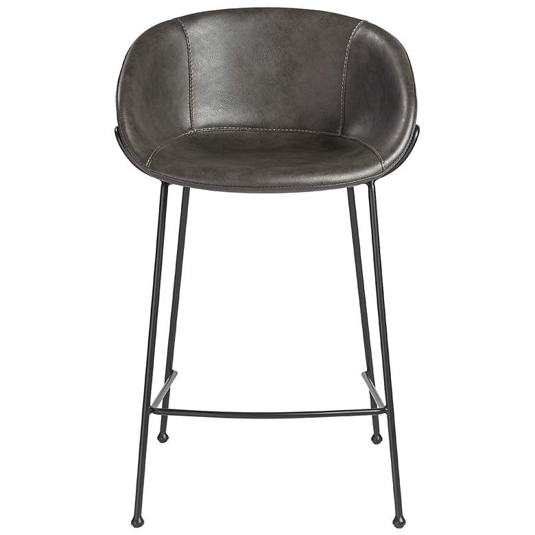 Image 2 Zach 25 1/2" Dark Gray Leatherette Counter Stool more views