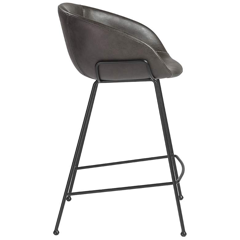 Image 3 Zach 25 1/2" Dark Gray Leatherette Counter Stool more views