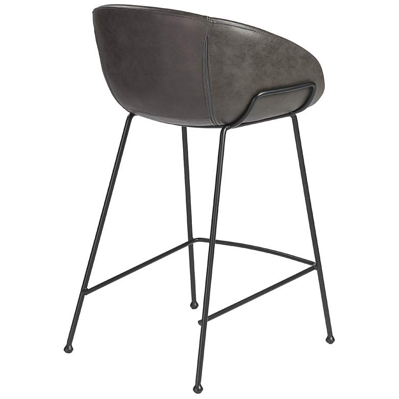 Image 4 Zach 25 1/2" Dark Gray Leatherette Counter Stool more views