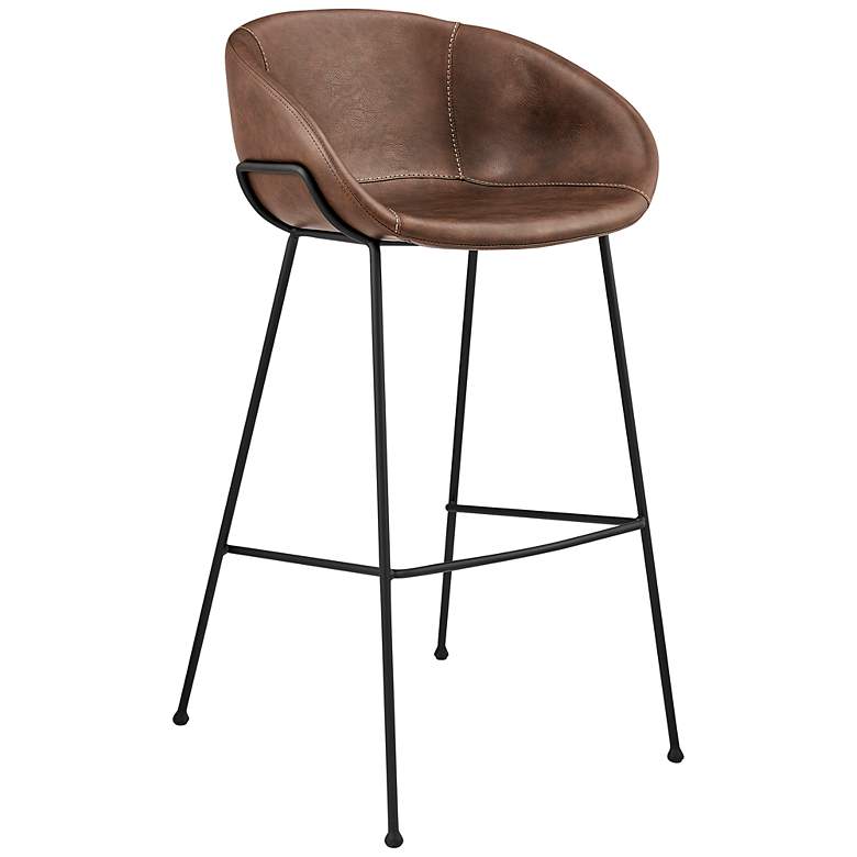 Image 1 Zach 30 inch Brown Leatherette Bar Stool