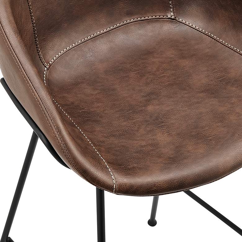Image 2 Zach 30 inch Brown Leatherette Bar Stool more views