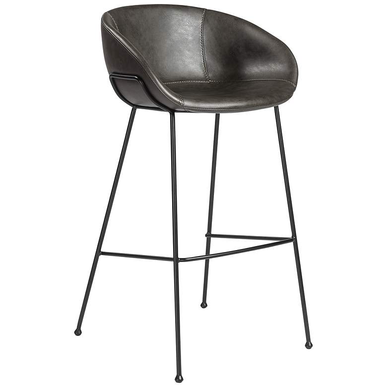 Image 1 Zach 30 inch Dark Gray Leatherette Bar Stool