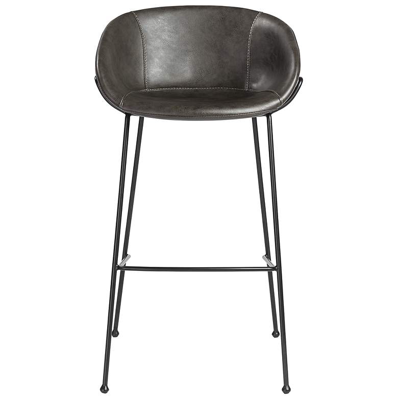 Image 5 Zach 30" Dark Gray Leatherette Bar Stool more views