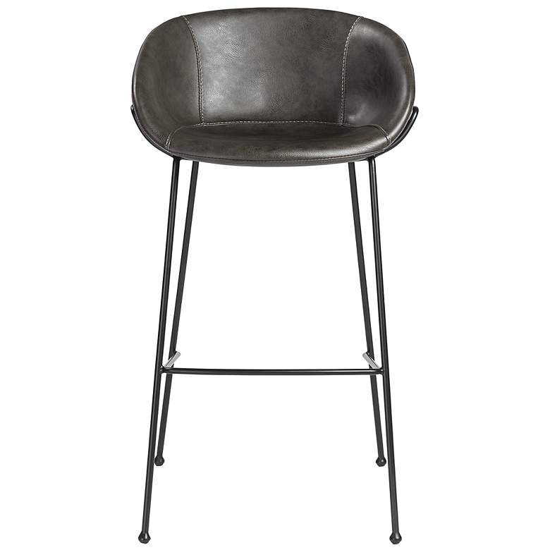 Image 5 Zach 30 inch Dark Gray Leatherette Bar Stool more views