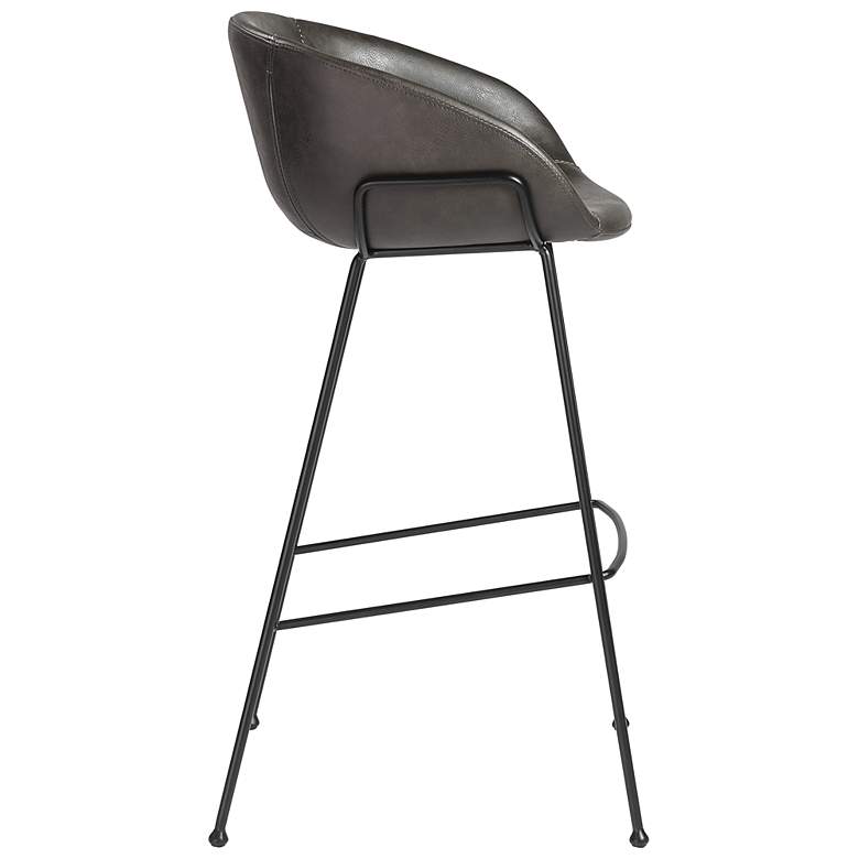 Image 6 Zach 30 inch Dark Gray Leatherette Bar Stool more views