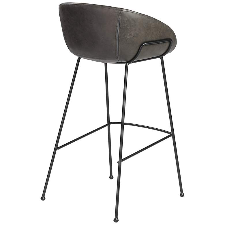 Image 7 Zach 30" Dark Gray Leatherette Bar Stool more views