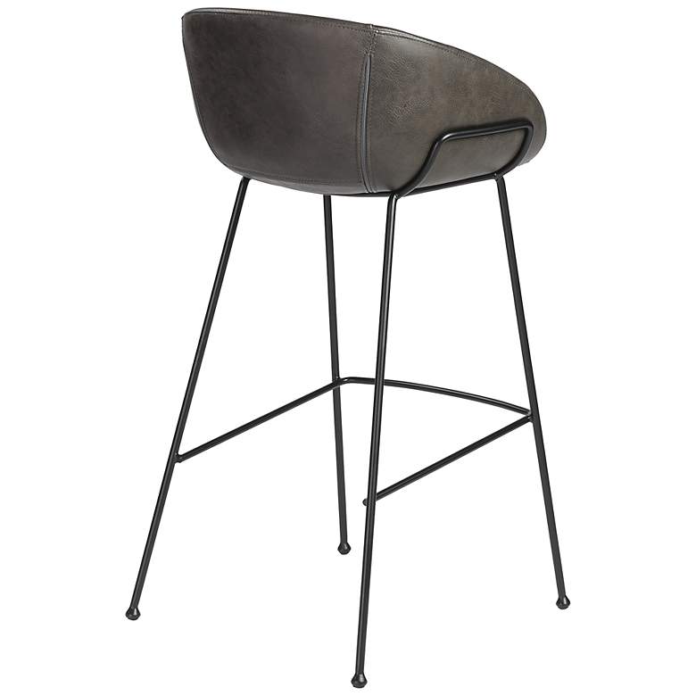 Image 7 Zach 30 inch Dark Gray Leatherette Bar Stool more views