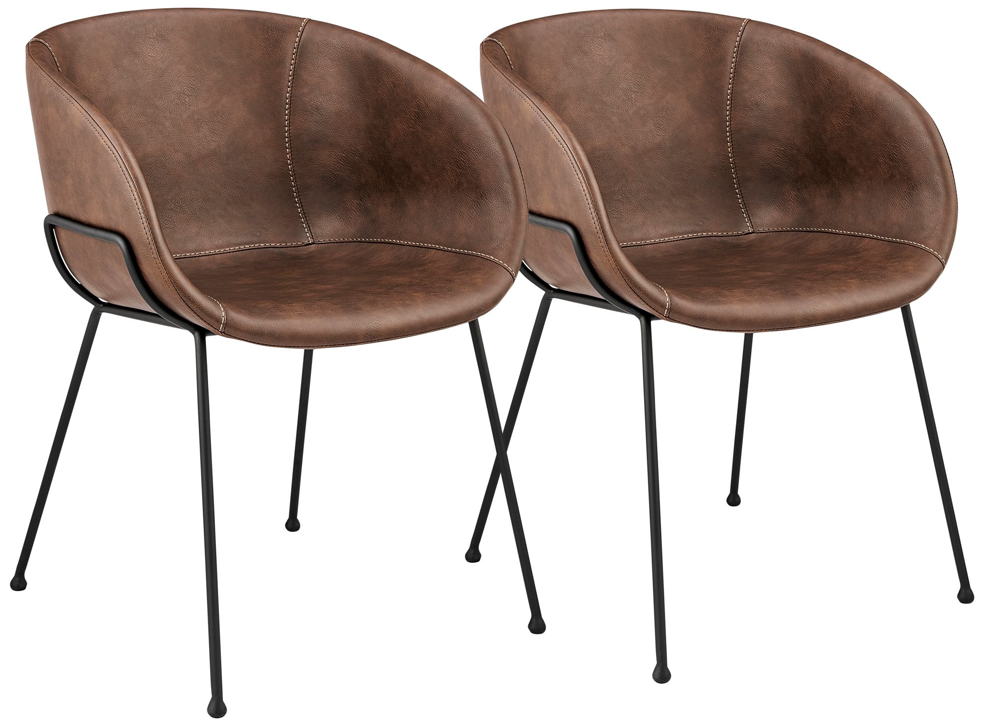 Zach Brown Leatherette Armchairs Set of 2
