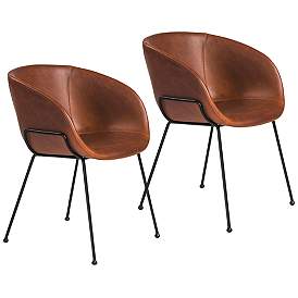Image1 of Zach Dark Brown Leatherette Armchairs Set of 2
