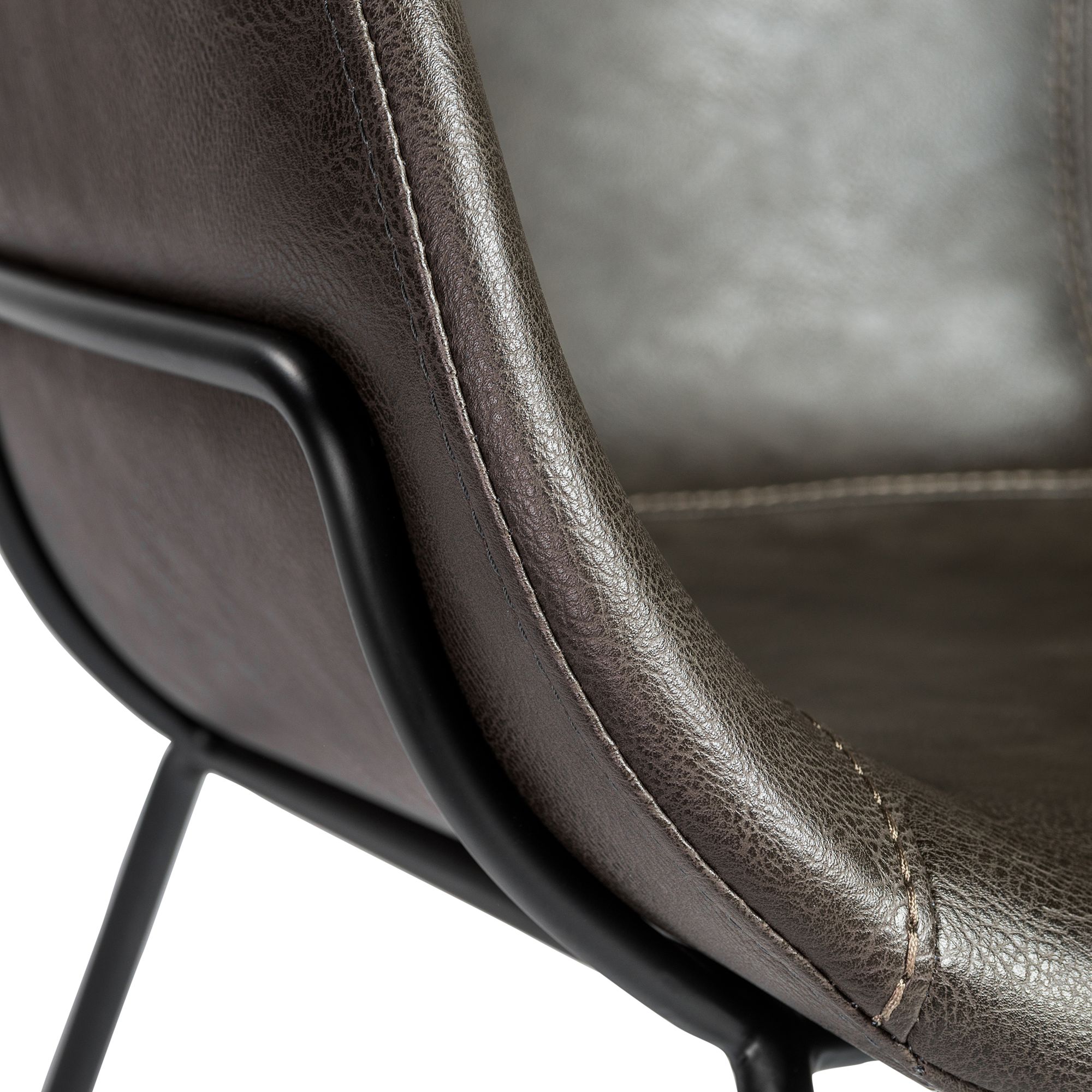 Image 3 Zach Dark Gray Leatherette Armchairs Set of 2 more views