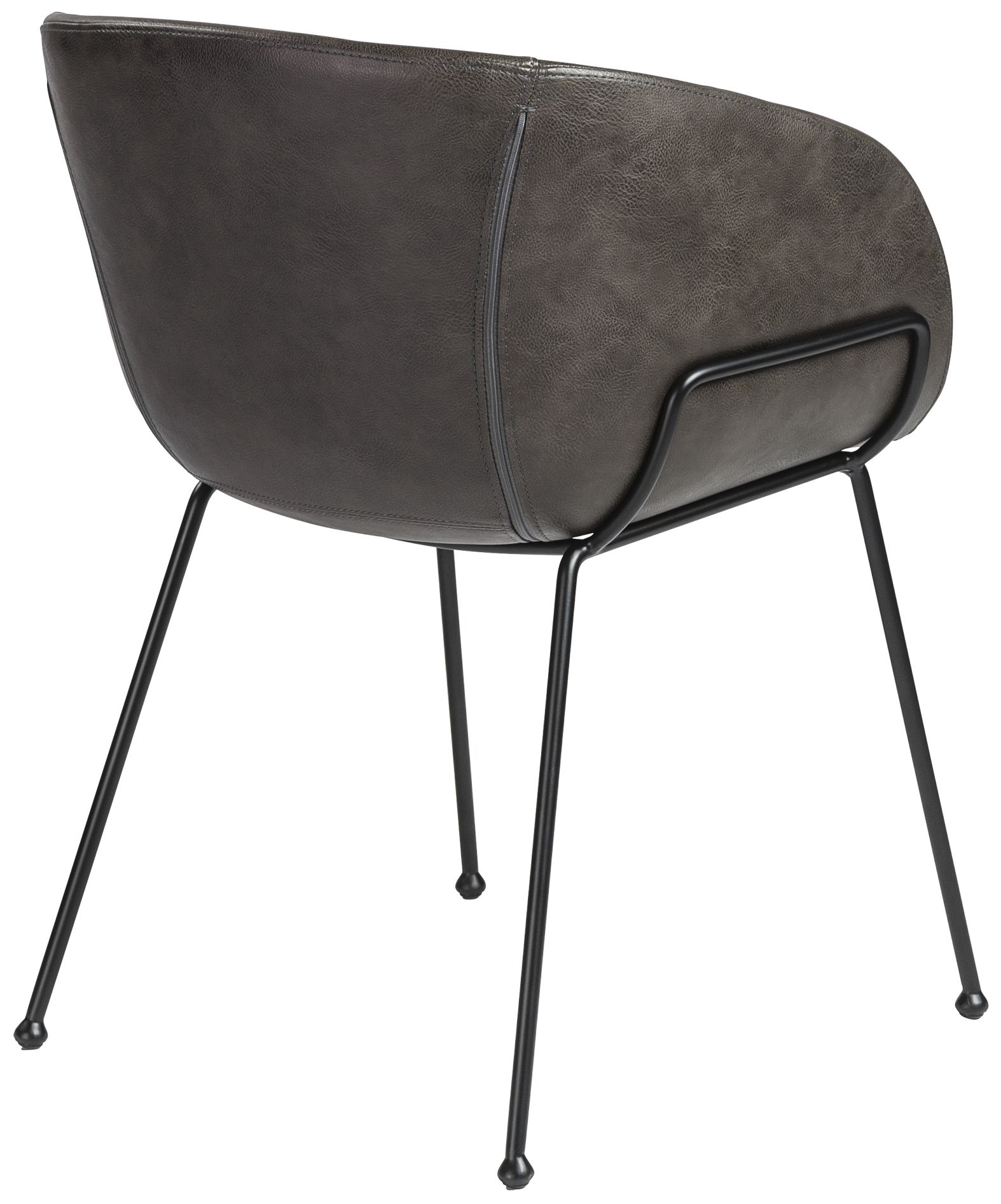 Zach Dark Gray Leatherette Armchairs Set of 2