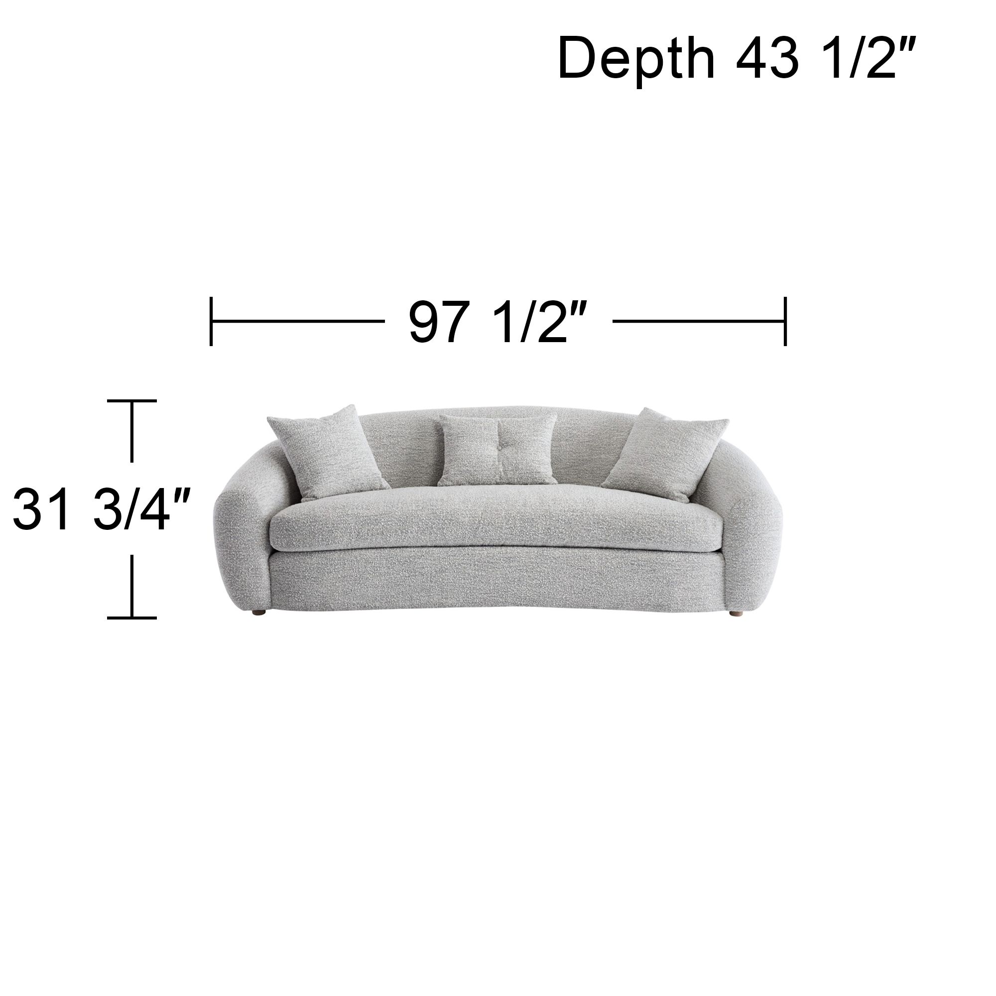 Zachery Merino Cotton Curved Stationary Sofa in scene