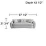 Zachery Merino Cotton Curved Stationary Sofa in scene