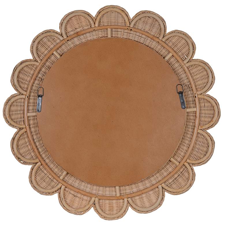 Image 4 Zachery Natural Rattan 34 inch Flower Wall Mirror more views