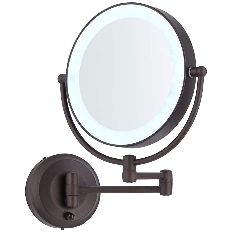 Image 2 Zadro 9 inch Bronze LED Light Cordless Magnification Makeup Wall Mirror