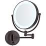Zadro 9" Bronze LED Light Cordless Magnification Makeup Wall Mirror