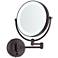 Zadro 9" Bronze LED Light Cordless Magnification Makeup Wall Mirror