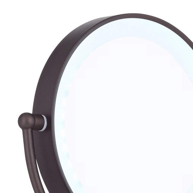 Image 3 Zadro 9" Bronze LED Light Cordless Magnification Makeup Wall Mirror more views