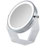 Zadro Chrome Finish Swivel Vanity Magnification Mirror with LED Light