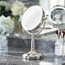 1_Zadro Satin Nickel 7" Wide Cordless LED Lighted Vanity Make-Up Mirror