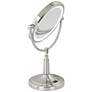 4_Zadro Satin Nickel 7" Wide Cordless LED Lighted Vanity Make-Up Mirror more views